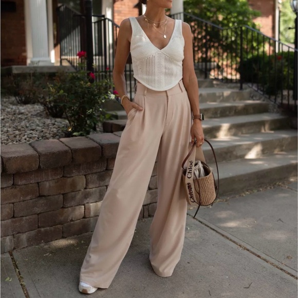 ALO Yoga Pants - Alo High Waist Dreamscape Trouser Macadamia